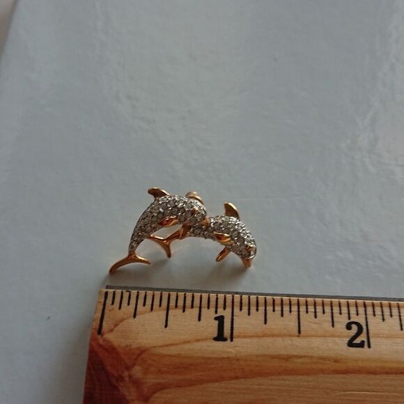 Swarovski clear crystal dolphin brooch pin - Picture 6 of 7